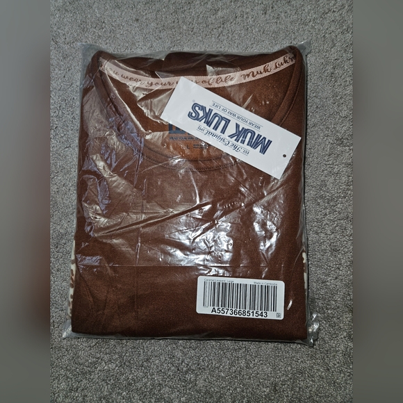 MUK LUKS Lounge Set Caramel Leopard Large -New in package - Picture 3 of 6